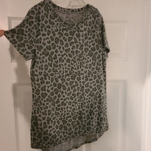 Animal Print High Low Shirt